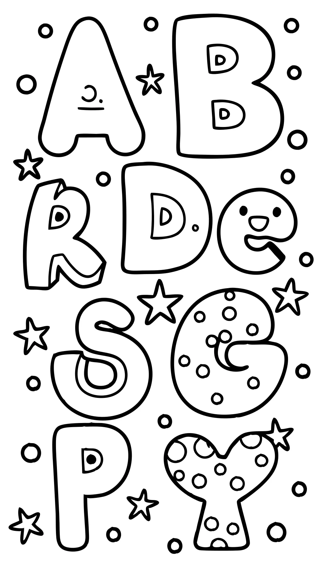 bubble letter coloring pages